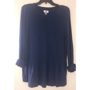 Peplum style long sleeve blouse